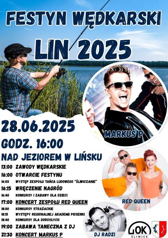 Konkurs wędkarski i potem zabawa - Lińsk, w gminie Śliwice, zaprasza na festyn pod nazwą "LIN"