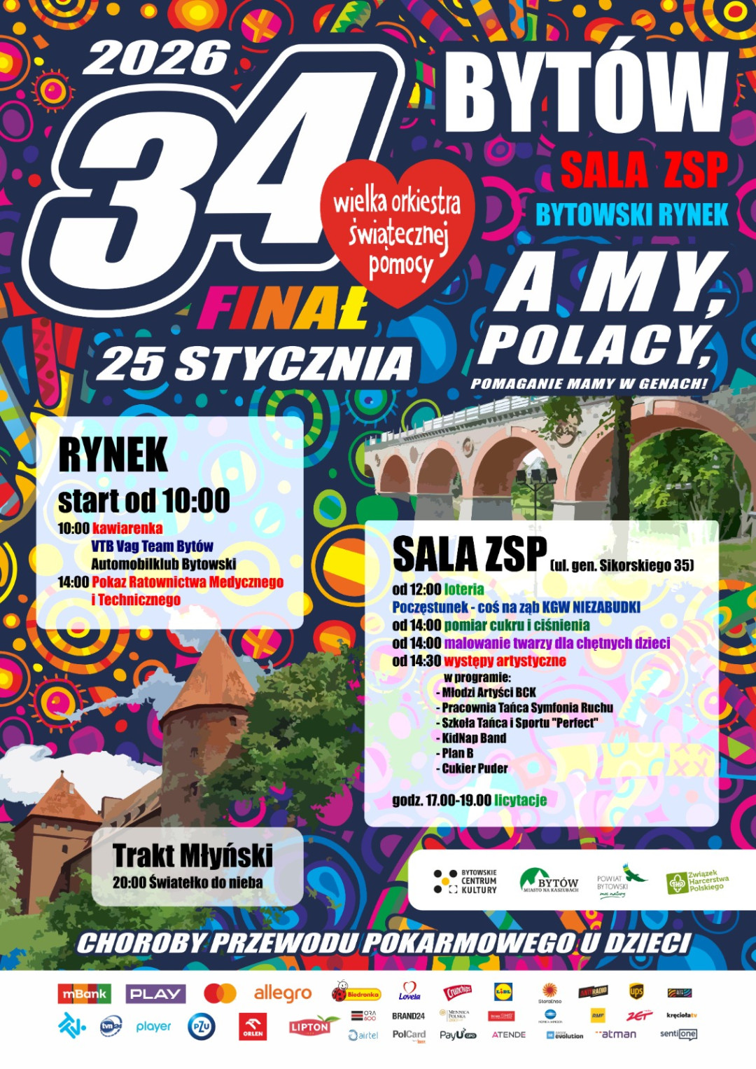 Występy artystyczne i pokazy, a także kawiarenka, loteria i licytacje. Tak zapowiada się 34. finał WOŚP w Bytowie