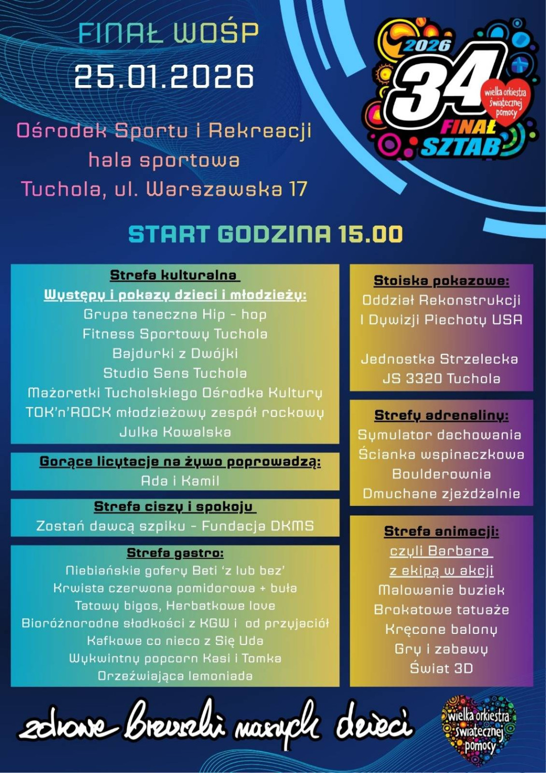 W niedzielę (25.01) orkiestrowe granie także w Tucholi. W trakcie finału między innymi tradycyjna akcja DKMS
