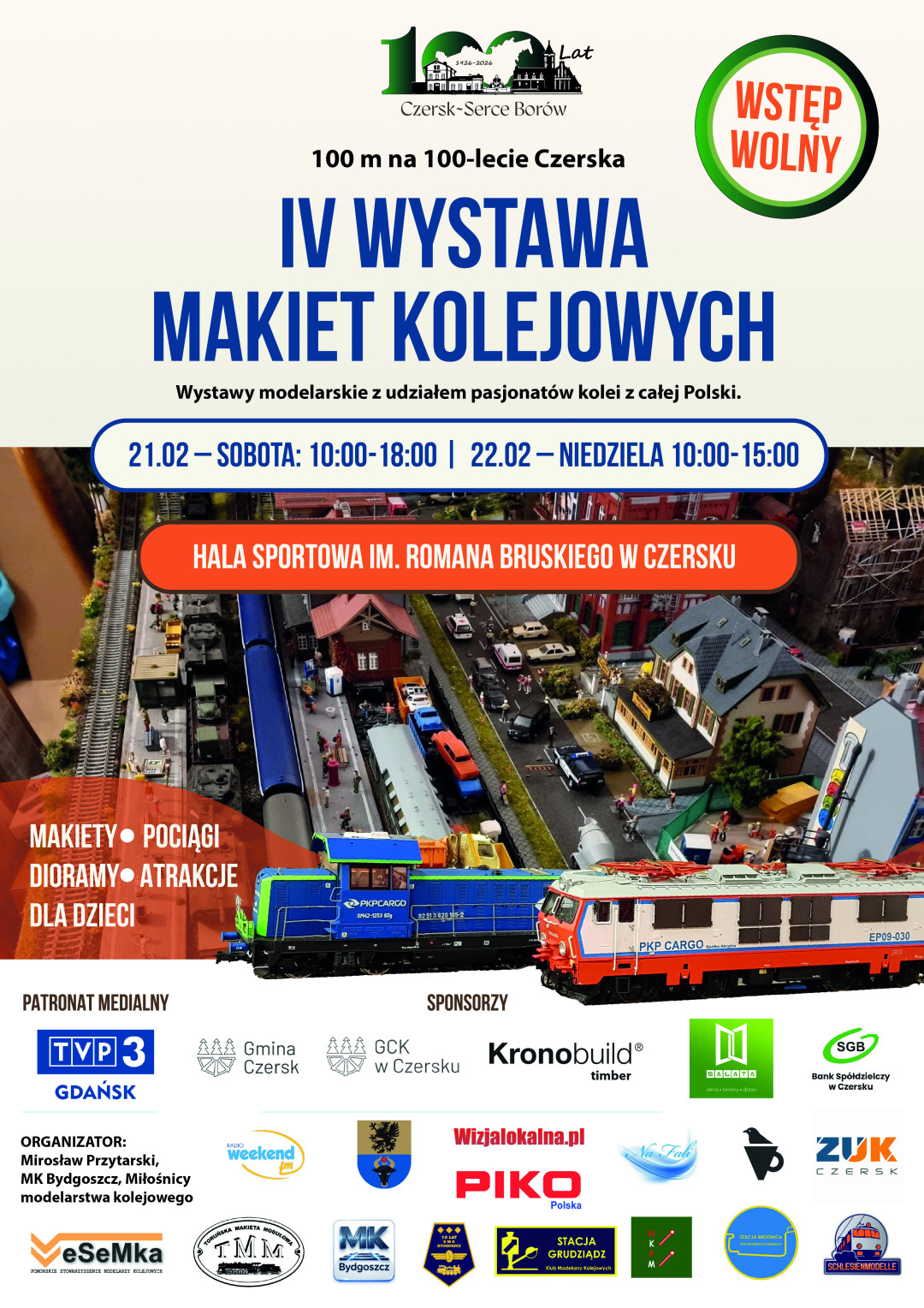 W Czersku stanie w weekend (21-22.02) makieta kolejowa. Będzie sto metrów torów na stulecie miasta